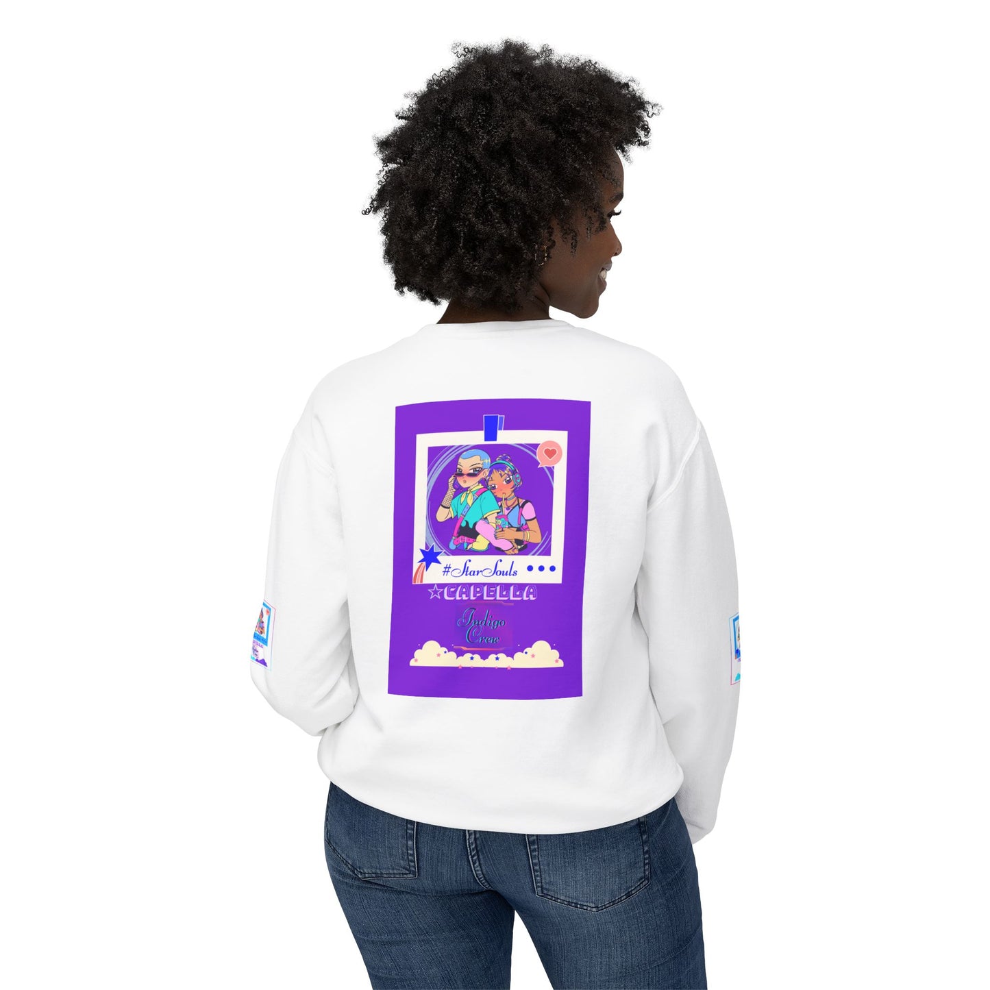 Indigo-Crew Capella Unisex Lightweight Crewneck Sweatshirt