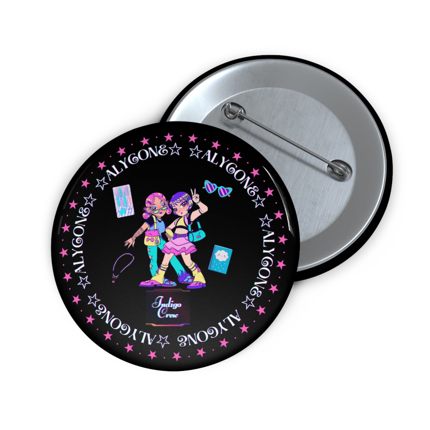 Indigo-Crew Alycone Pin Buttons