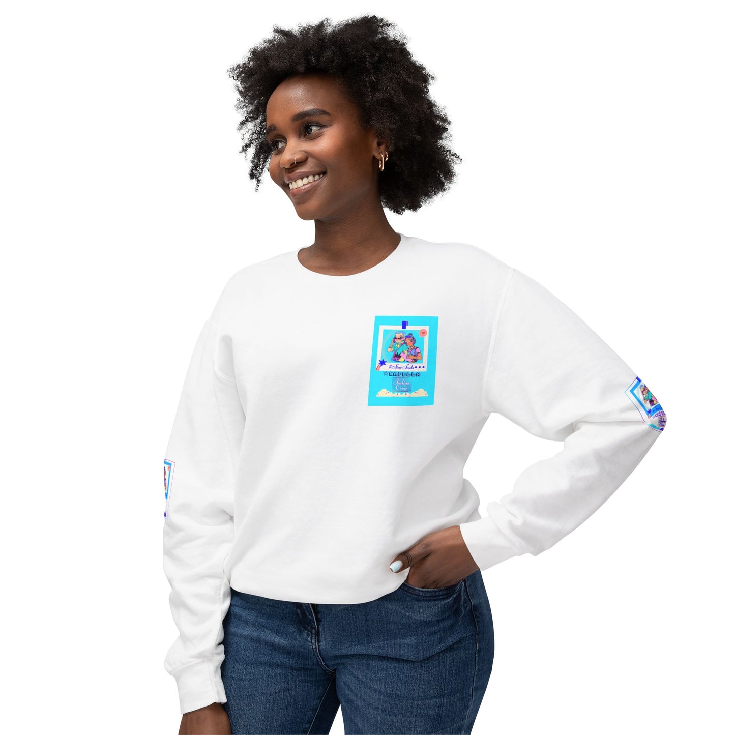Indigo-Crew Capella Unisex Lightweight Crewneck Sweatshirt