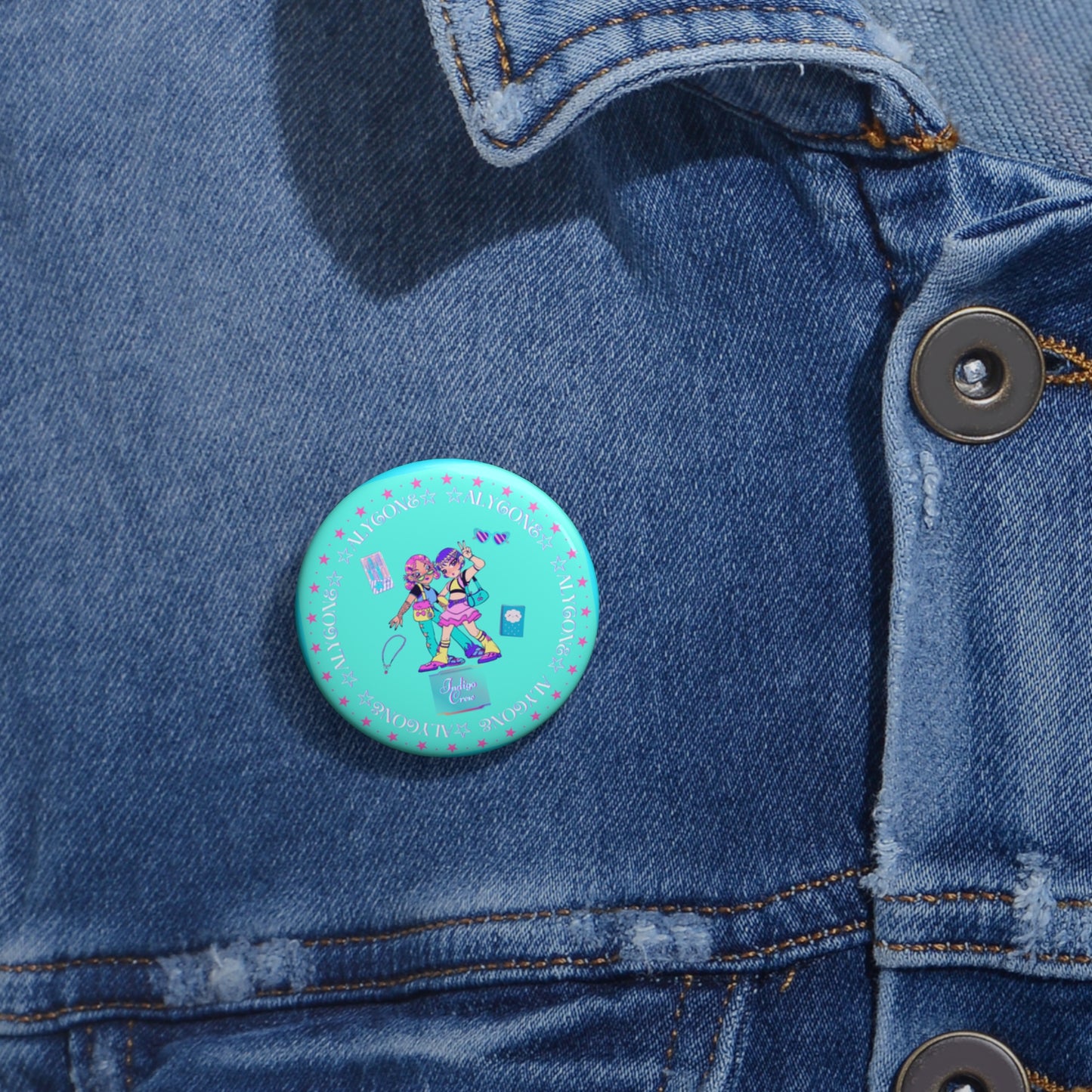 Indigo-Crew Alycone Pin Buttons