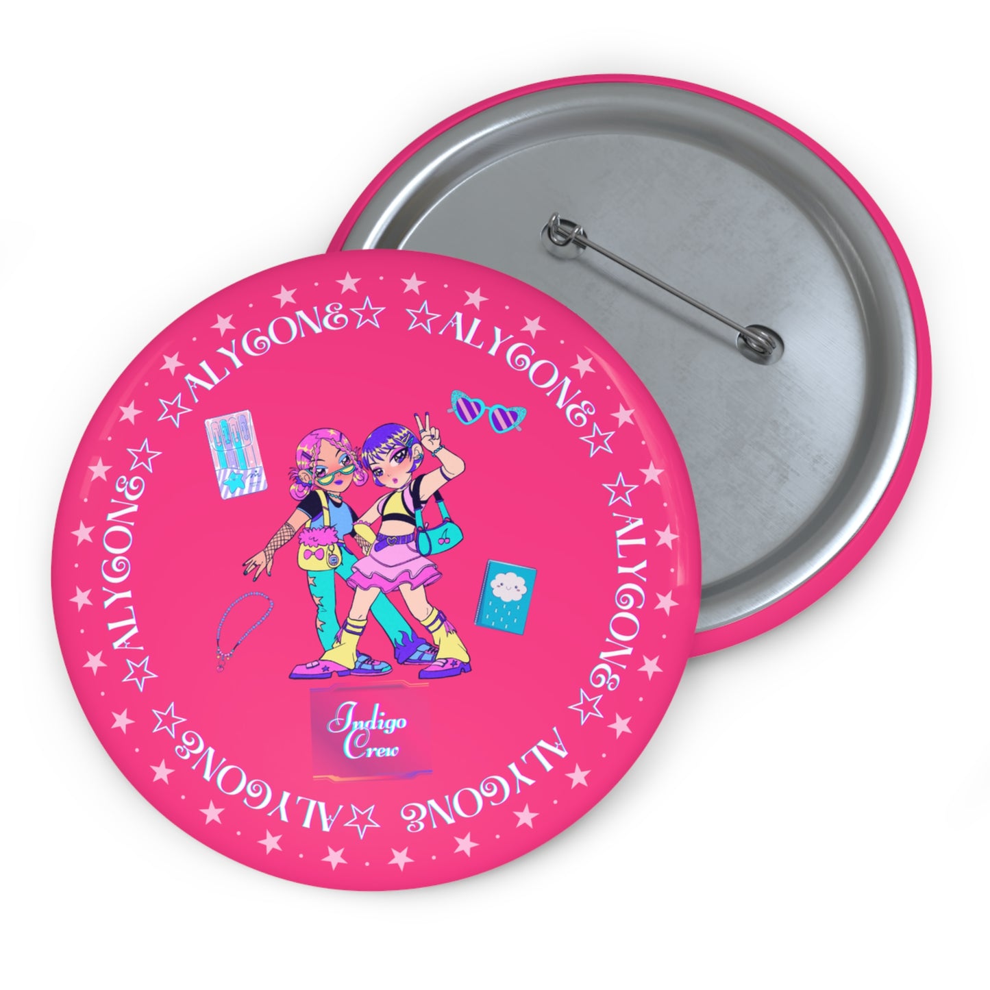 Indigo-Crew Alycone Pin Buttons