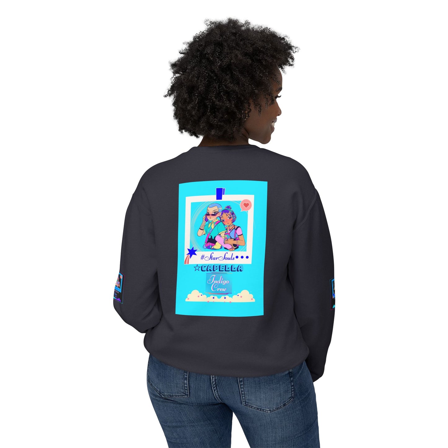 Indigo-Crew Capella Unisex Lightweight Crewneck Sweatshirt