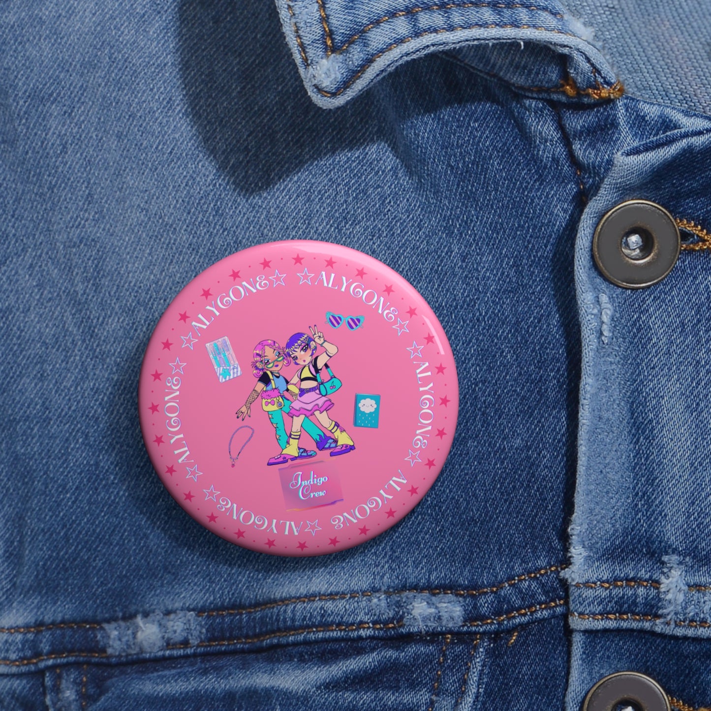 Indigo-Crew Alycone Pin Buttons