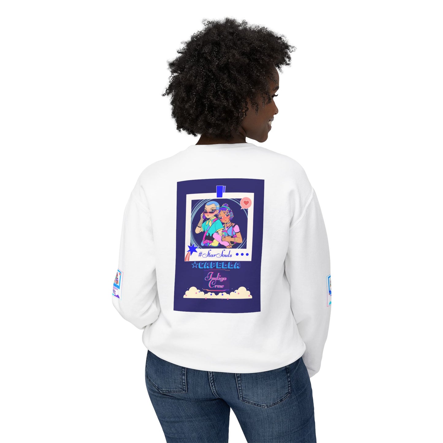Indigo-Crew Capella Unisex Lightweight Crewneck Sweatshirt