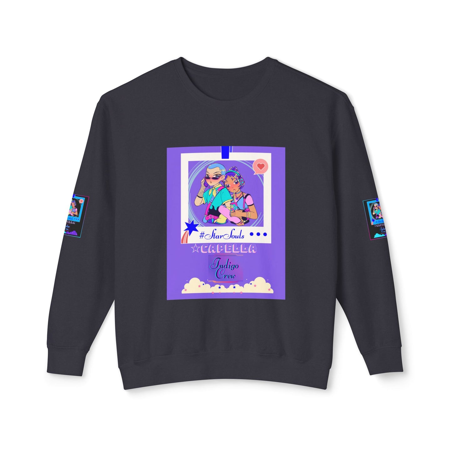Indigo-Crew Capella Unisex Lightweight Crewneck Sweatshirt