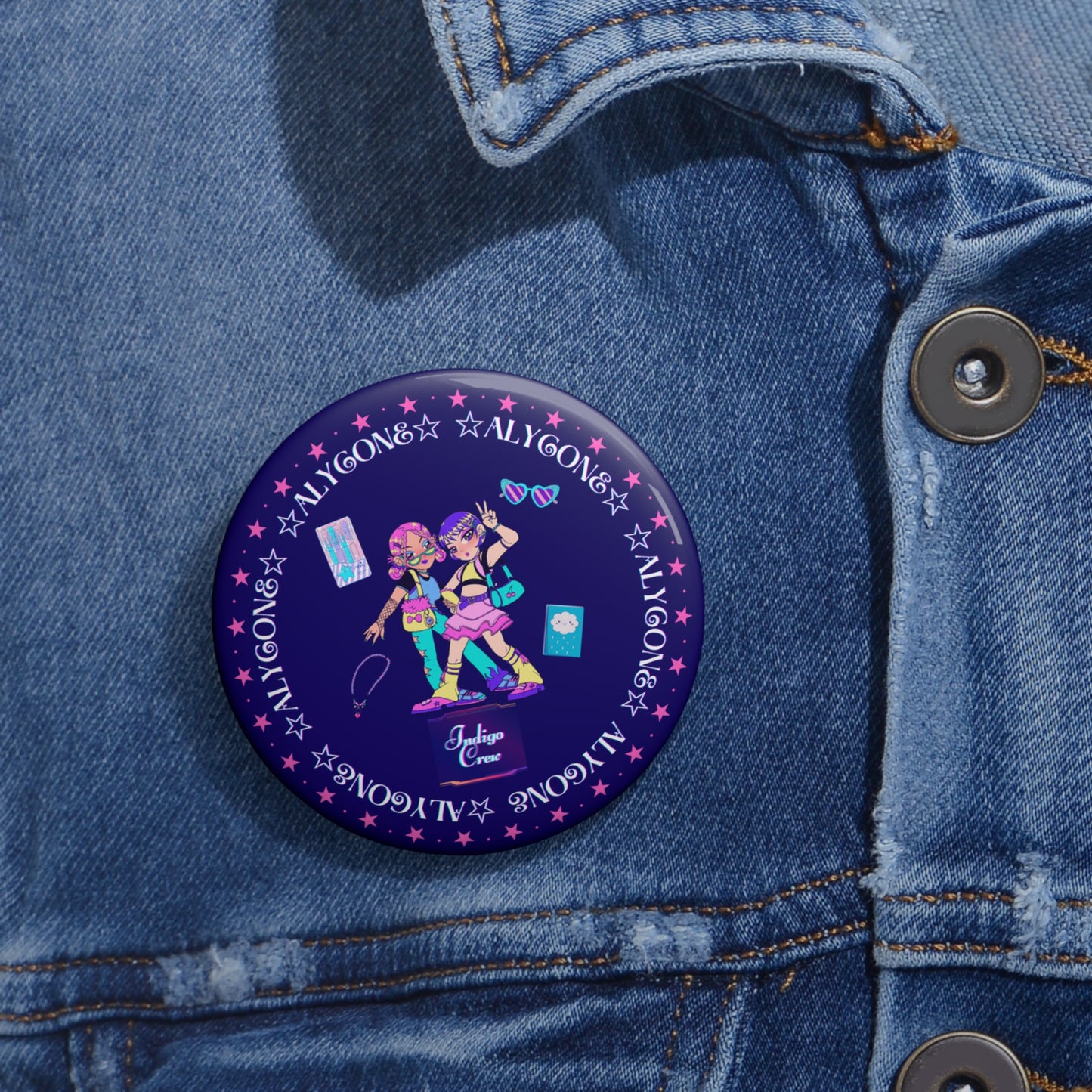 Indigo-Crew Alycone Pin Buttons
