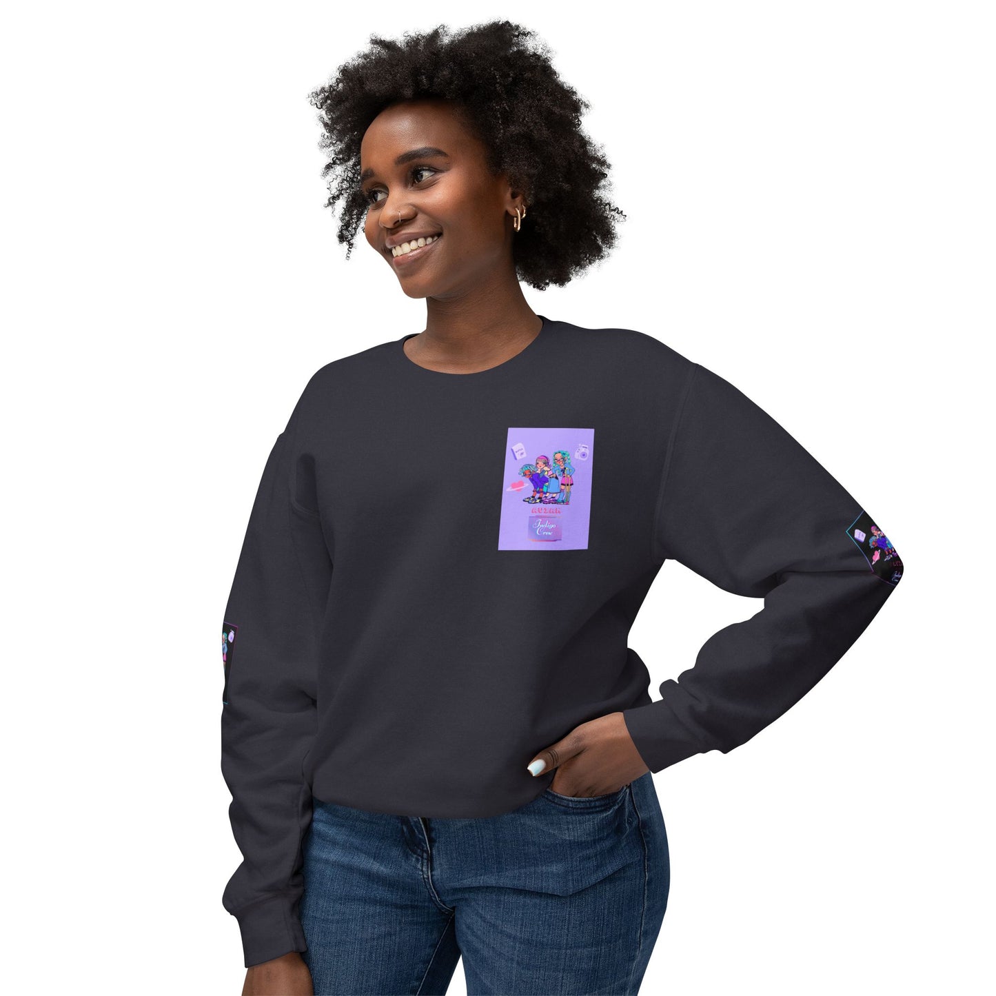 Indigo-Crew Avian Unisex Lightweight Crewneck Sweatshirt