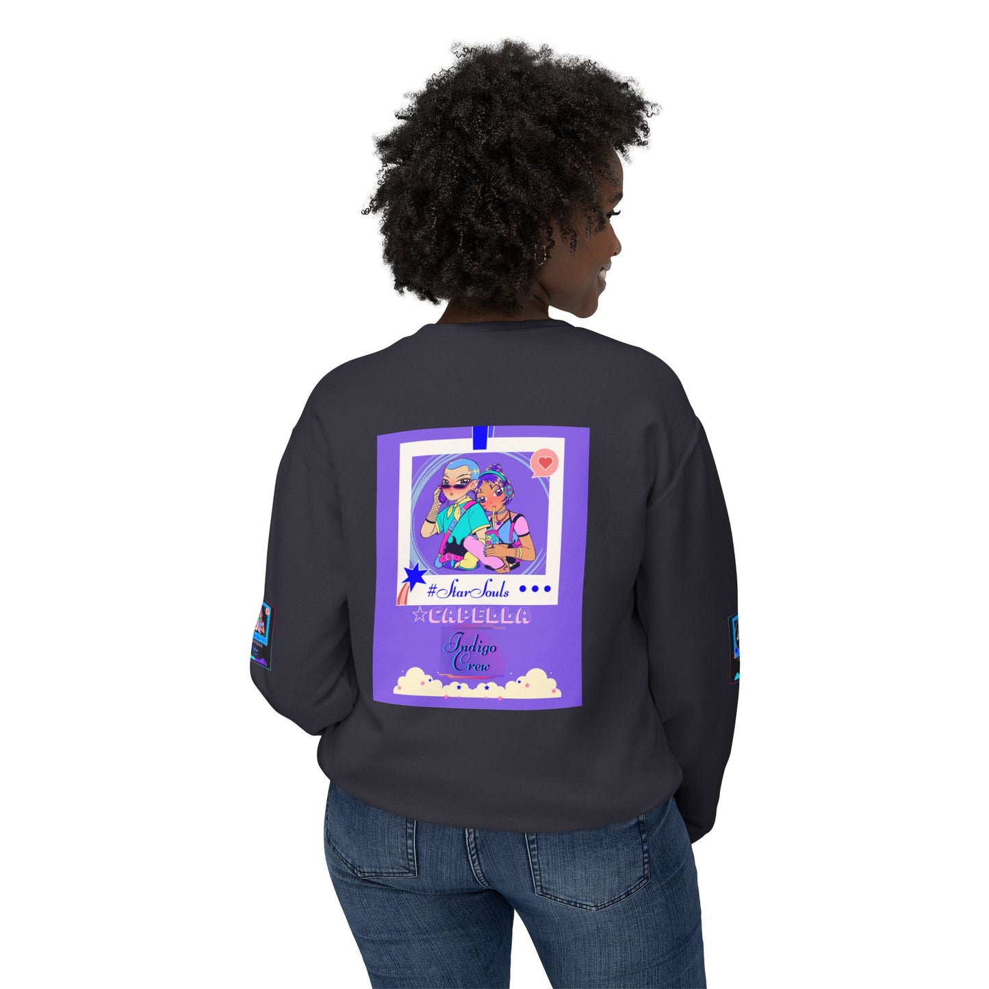 Indigo-Crew Capella Unisex Lightweight Crewneck Sweatshirt