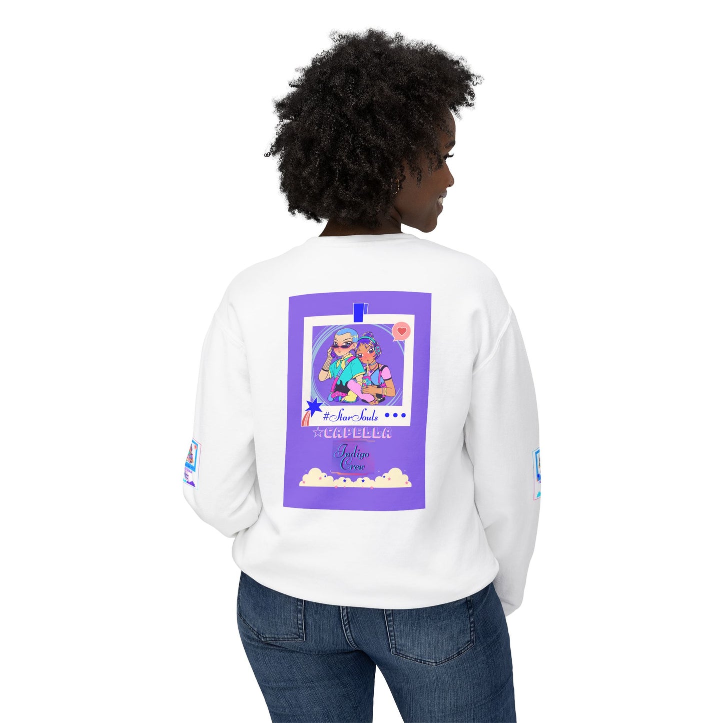 Indigo-Crew Capella Unisex Lightweight Crewneck Sweatshirt