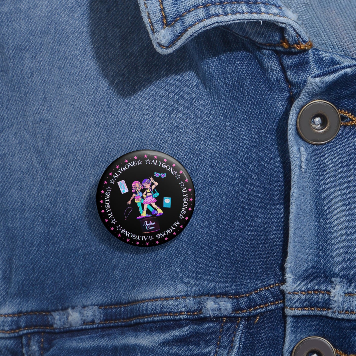 Indigo-Crew Alycone Pin Buttons