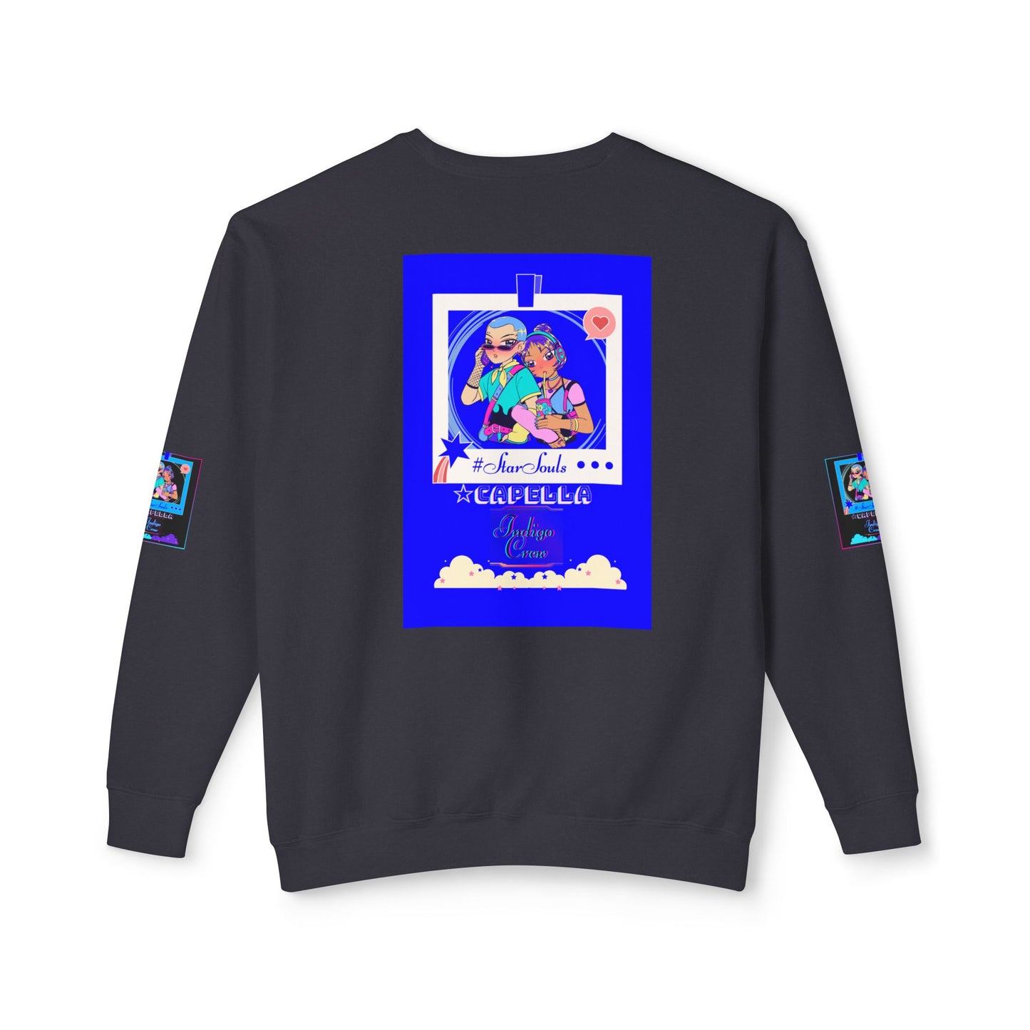 Indigo-Crew Capella Unisex Lightweight Crewneck Sweatshirt