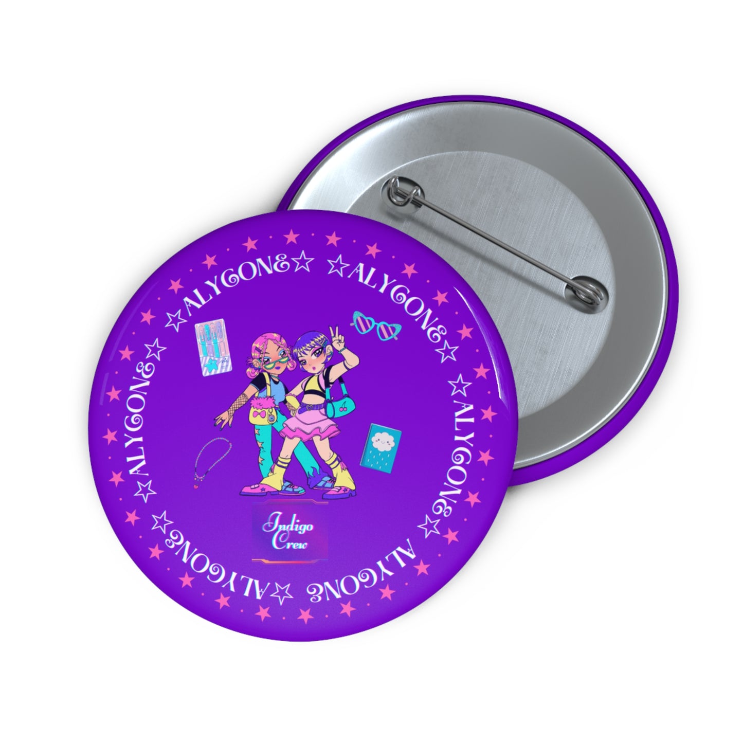 Indigo-Crew Alycone Pin Buttons