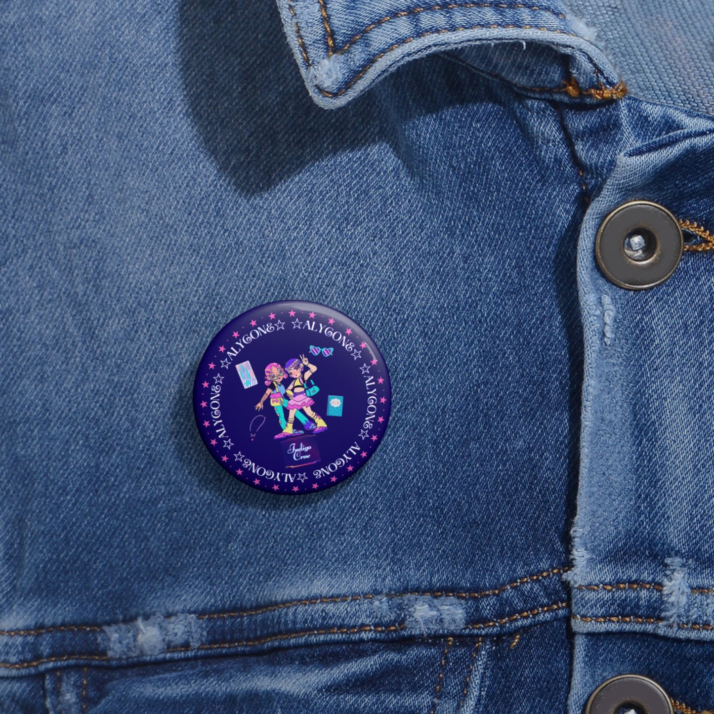 Indigo-Crew Alycone Pin Buttons