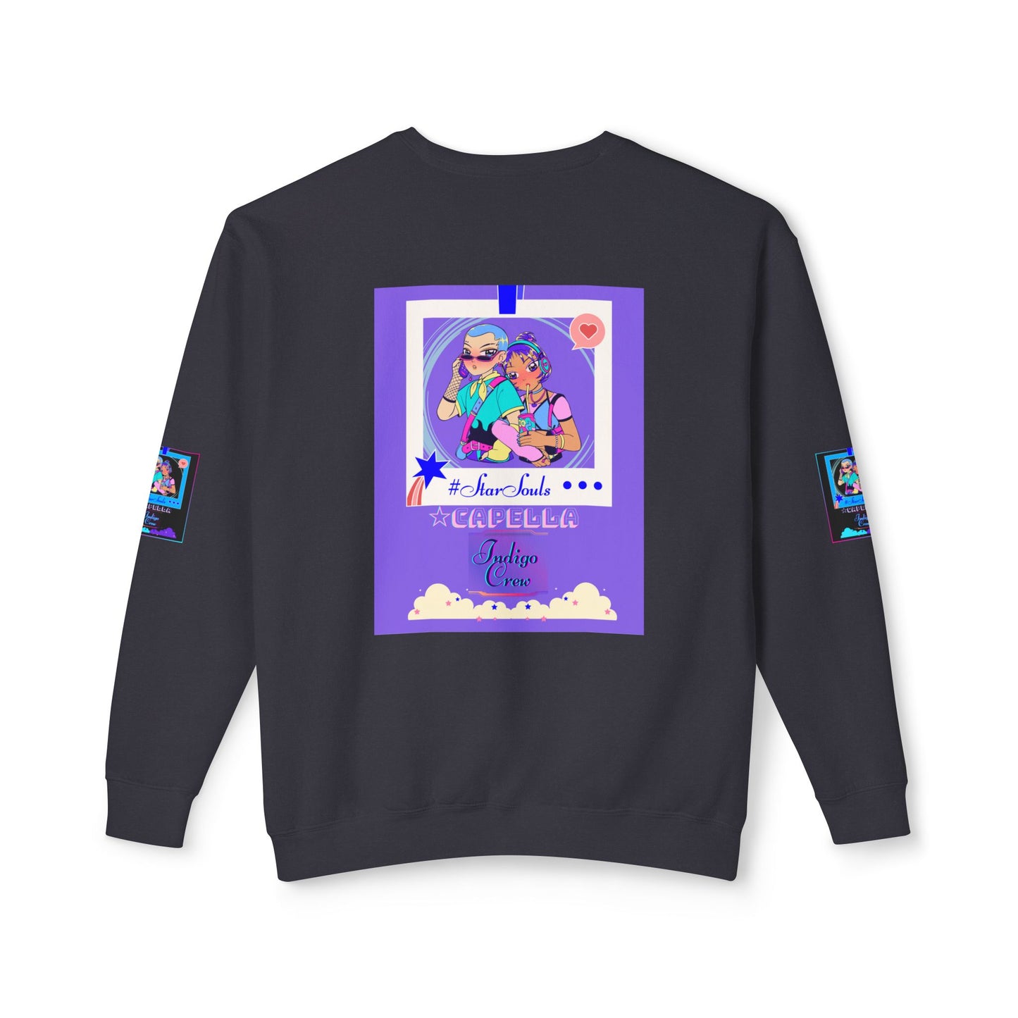 Indigo-Crew Capella Unisex Lightweight Crewneck Sweatshirt