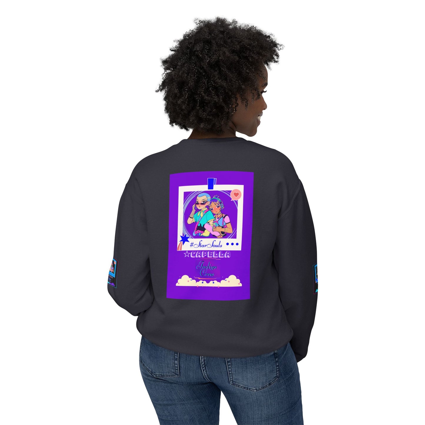 Indigo-Crew Capella Unisex Lightweight Crewneck Sweatshirt