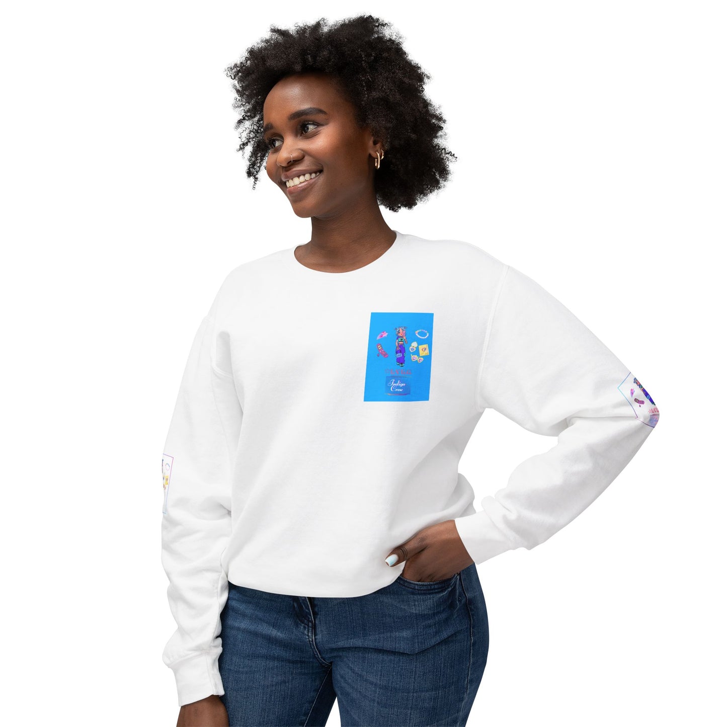 Indigo-Crew Lyra Unisex Lightweight Crewneck Sweatshirt