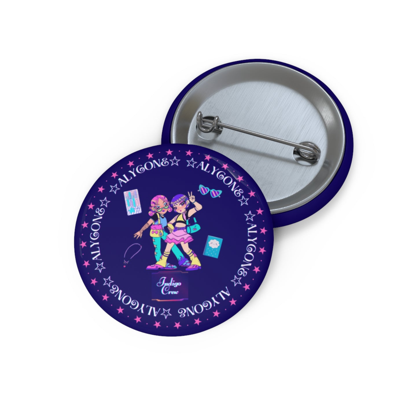 Indigo-Crew Alycone Pin Buttons