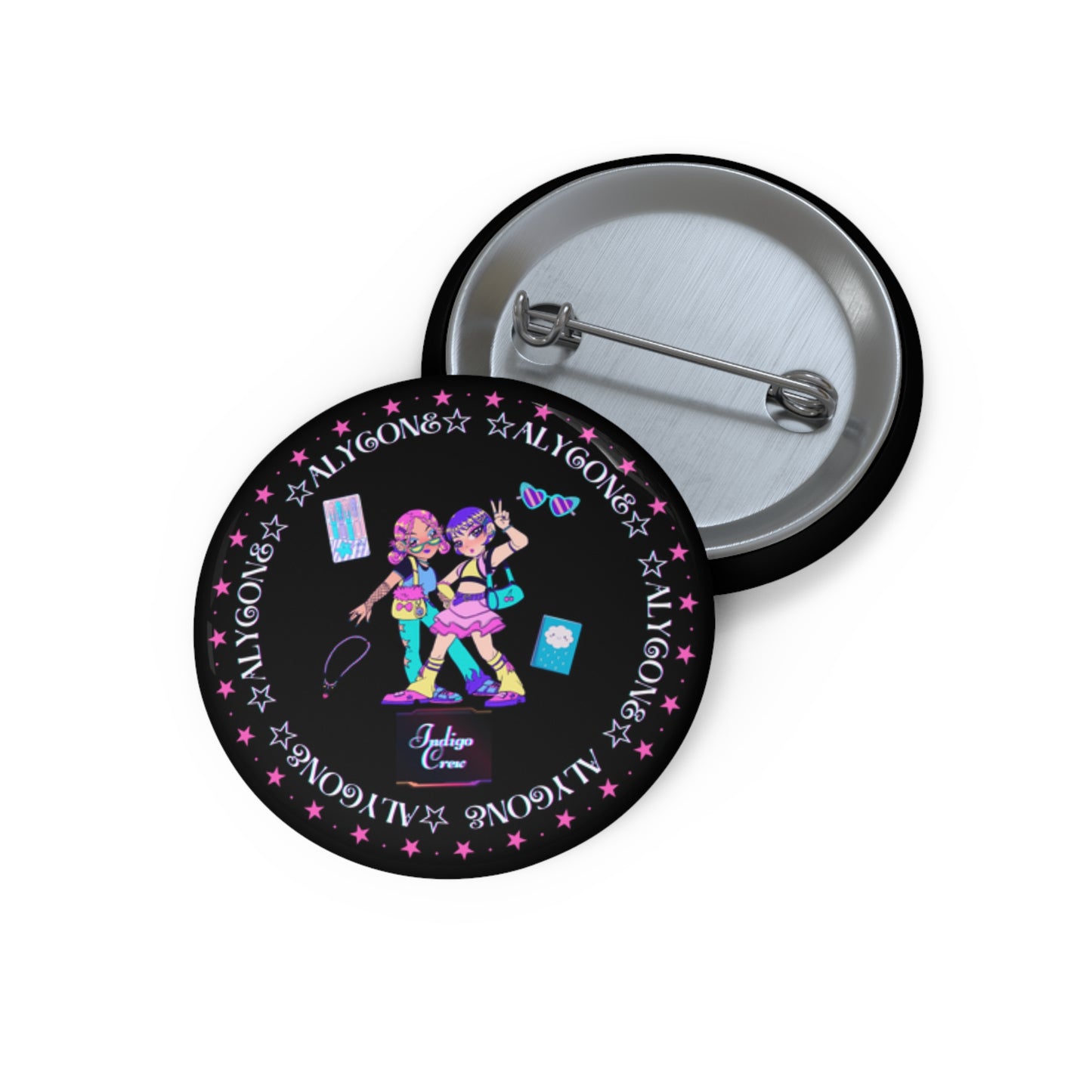 Indigo-Crew Alycone Pin Buttons