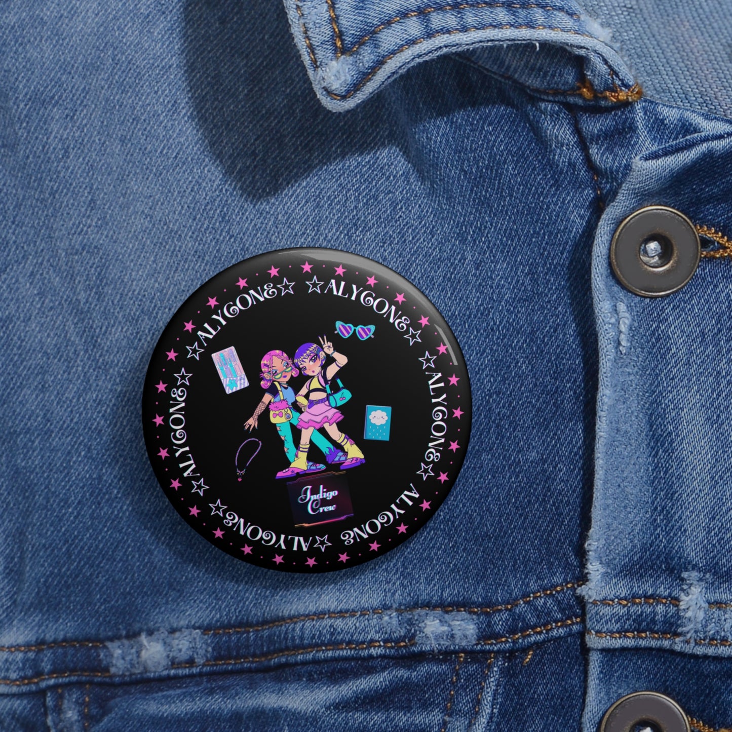 Indigo-Crew Alycone Pin Buttons