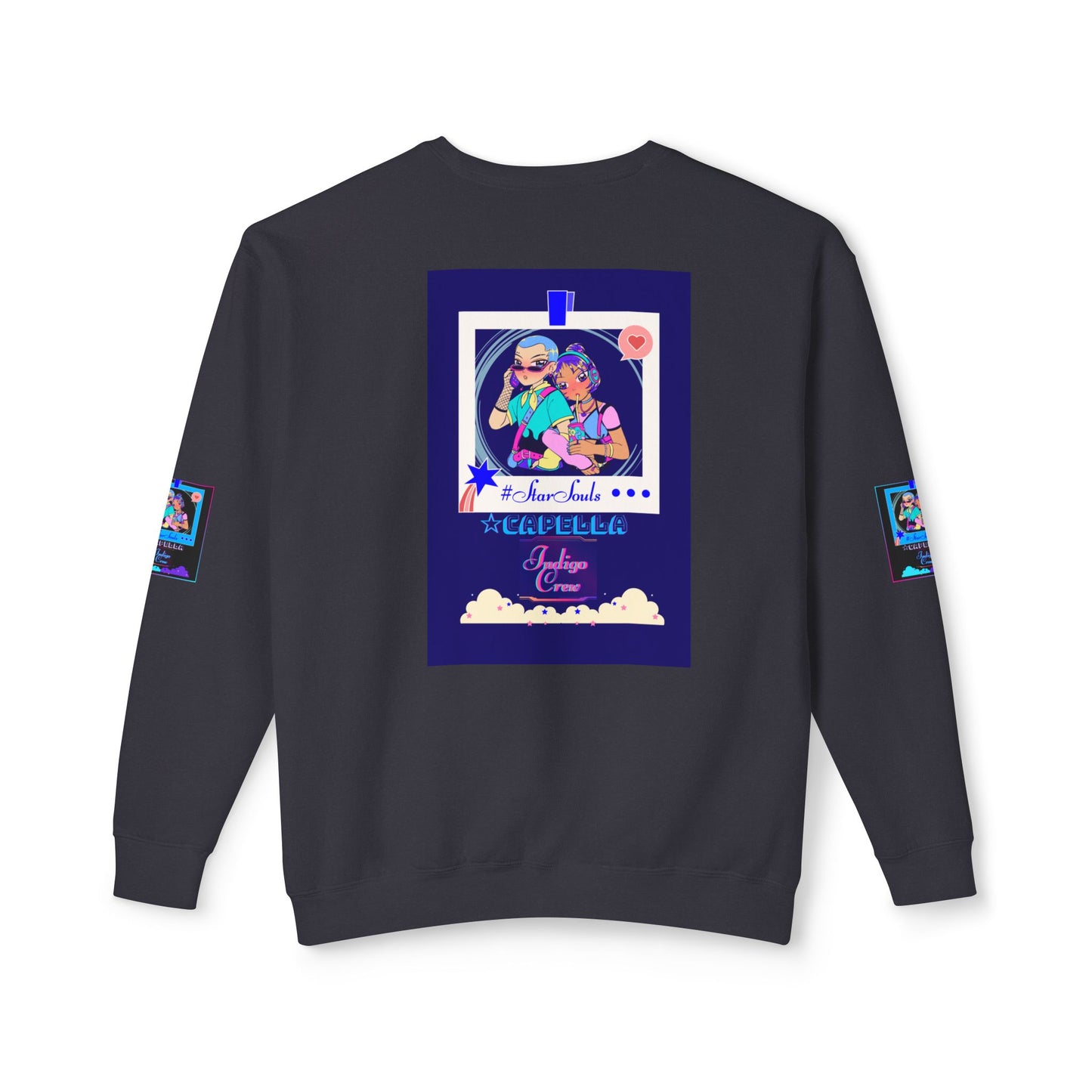 Indigo-Crew Capella Unisex Lightweight Crewneck Sweatshirt
