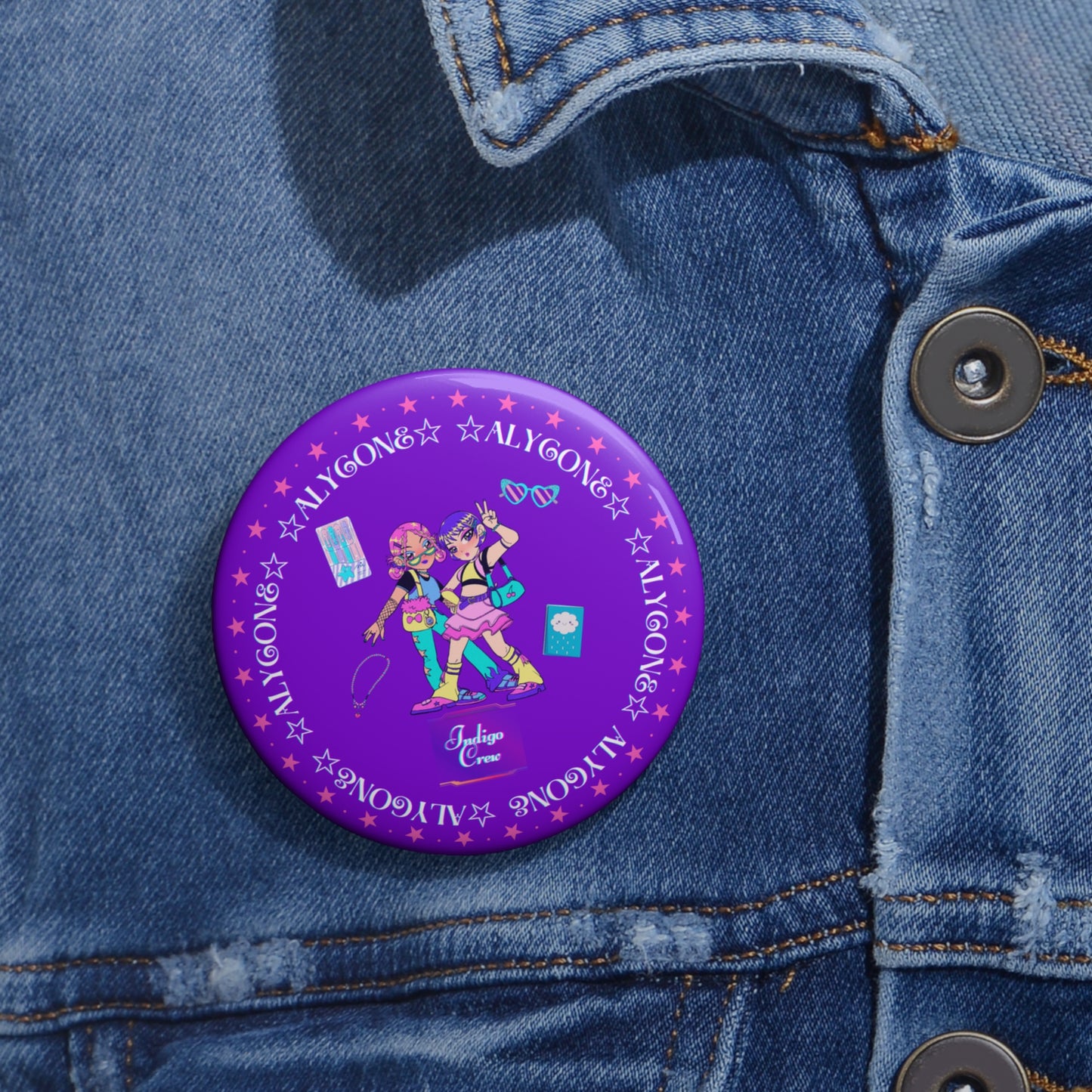 Indigo-Crew Alycone Pin Buttons