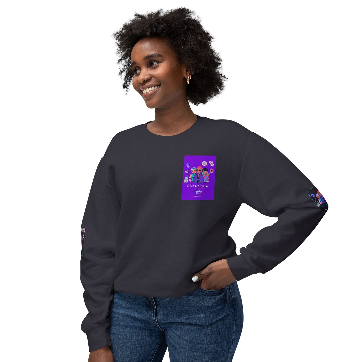 Indigo-Crew Mintaka Unisex Lightweight Crewneck Sweatshirt