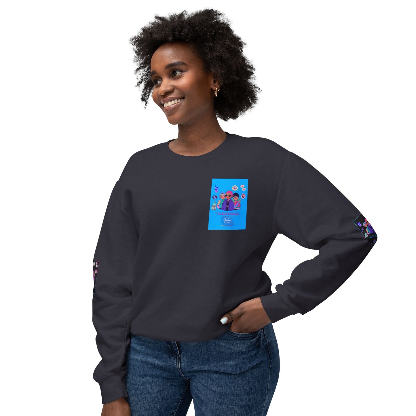 Indigo-Crew Mintaka Unisex Lightweight Crewneck Sweatshirt