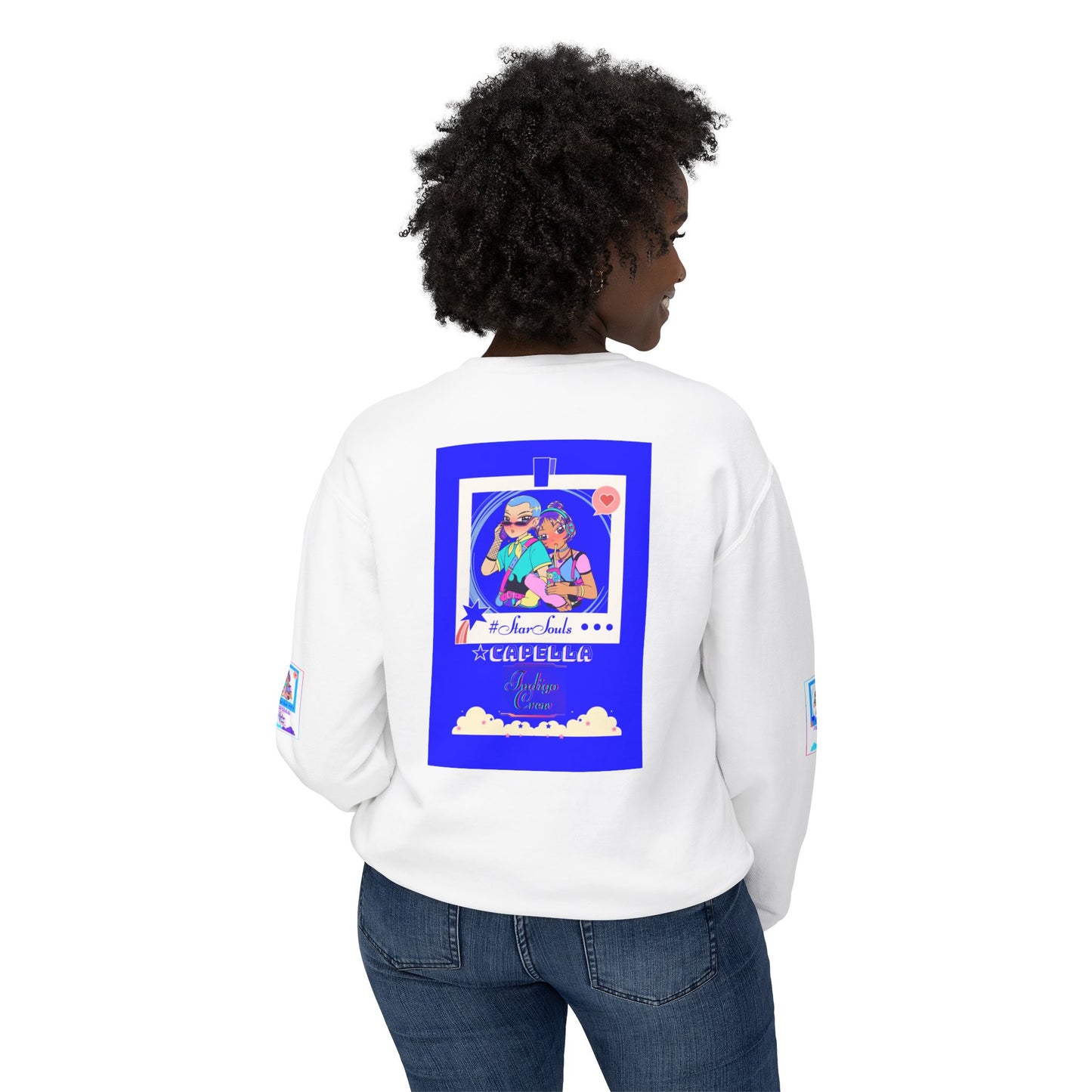Indigo-Crew Capella Unisex Lightweight Crewneck Sweatshirt