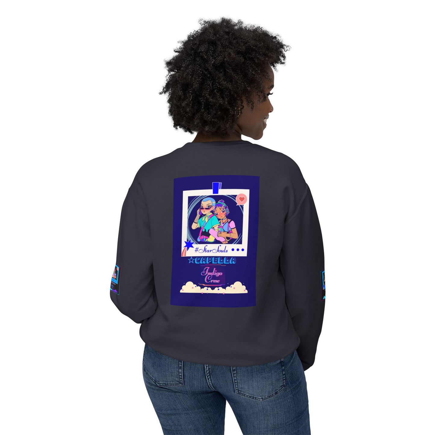 Indigo-Crew Capella Unisex Lightweight Crewneck Sweatshirt