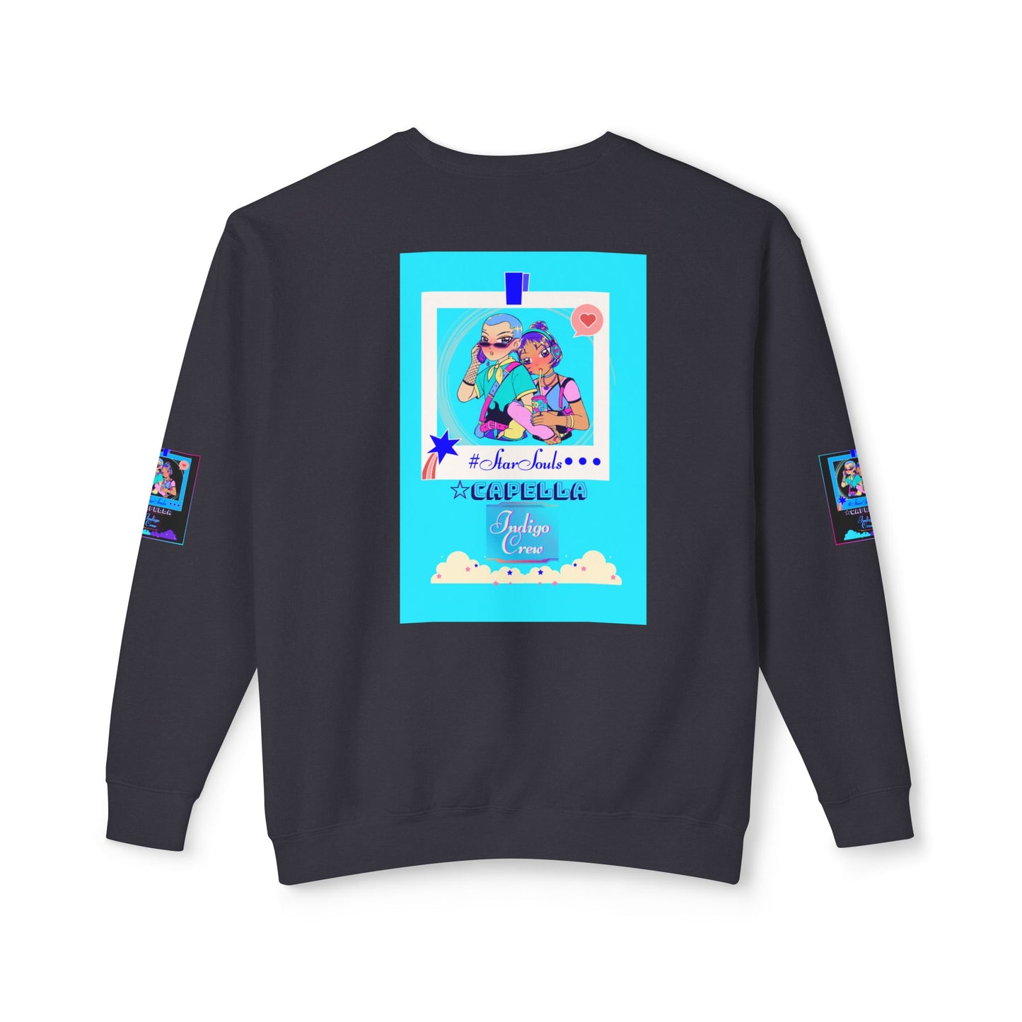 Indigo-Crew Capella Unisex Lightweight Crewneck Sweatshirt