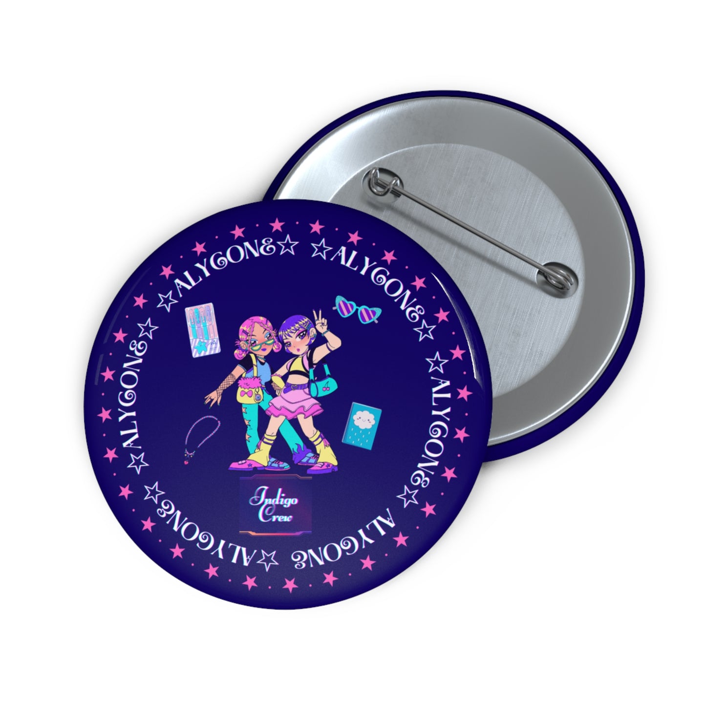 Indigo-Crew Alycone Pin Buttons