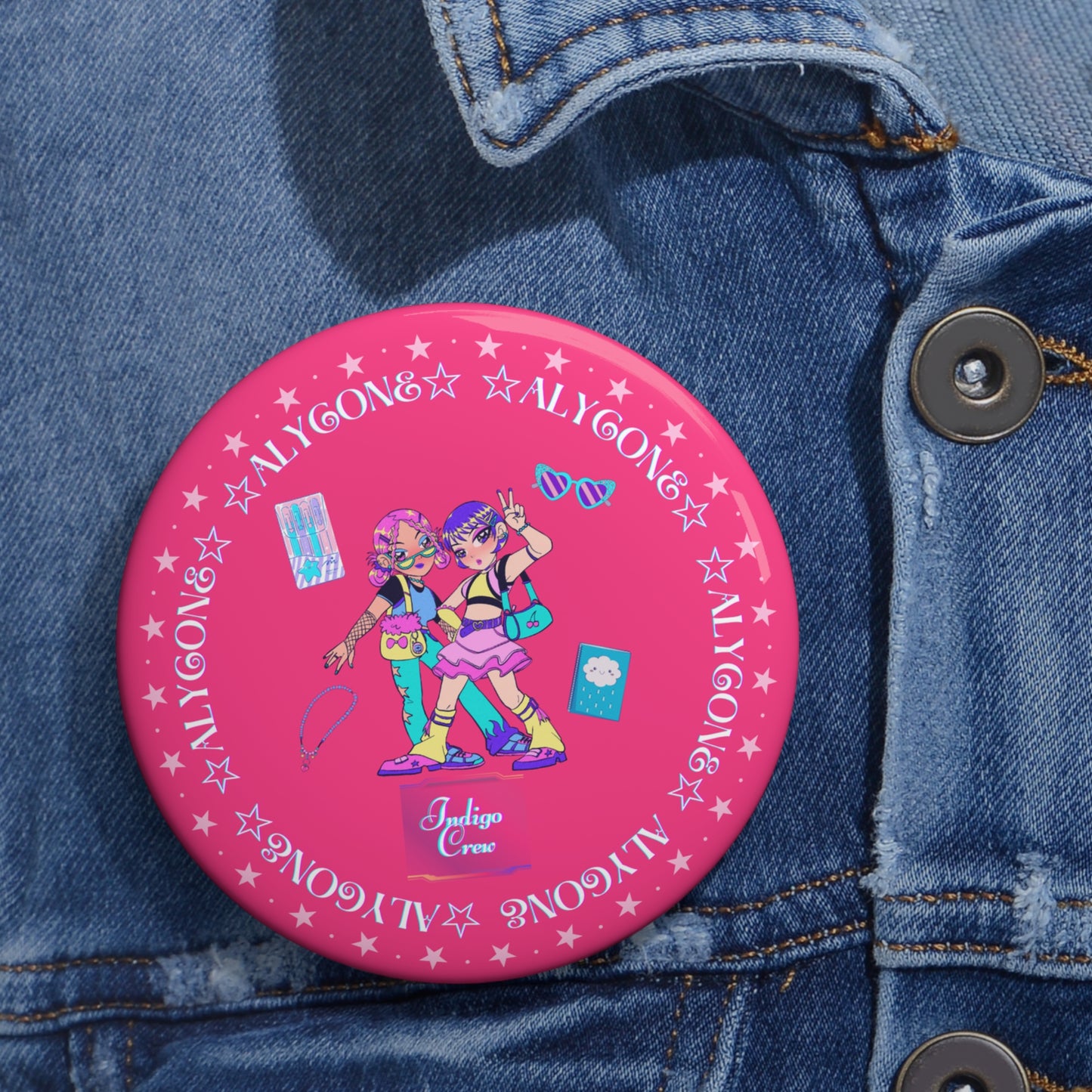 Indigo-Crew Alycone Pin Buttons