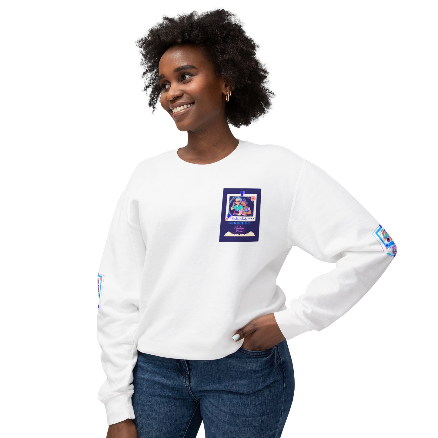 Indigo-Crew Capella Unisex Lightweight Crewneck Sweatshirt