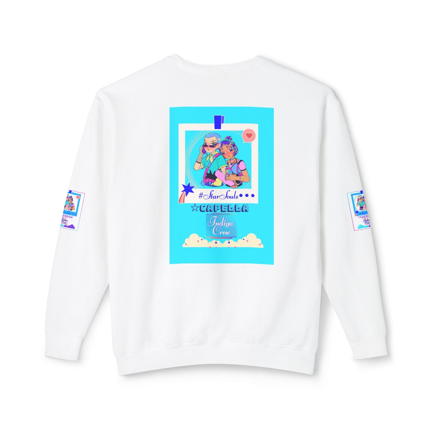 Indigo-Crew Capella Unisex Lightweight Crewneck Sweatshirt