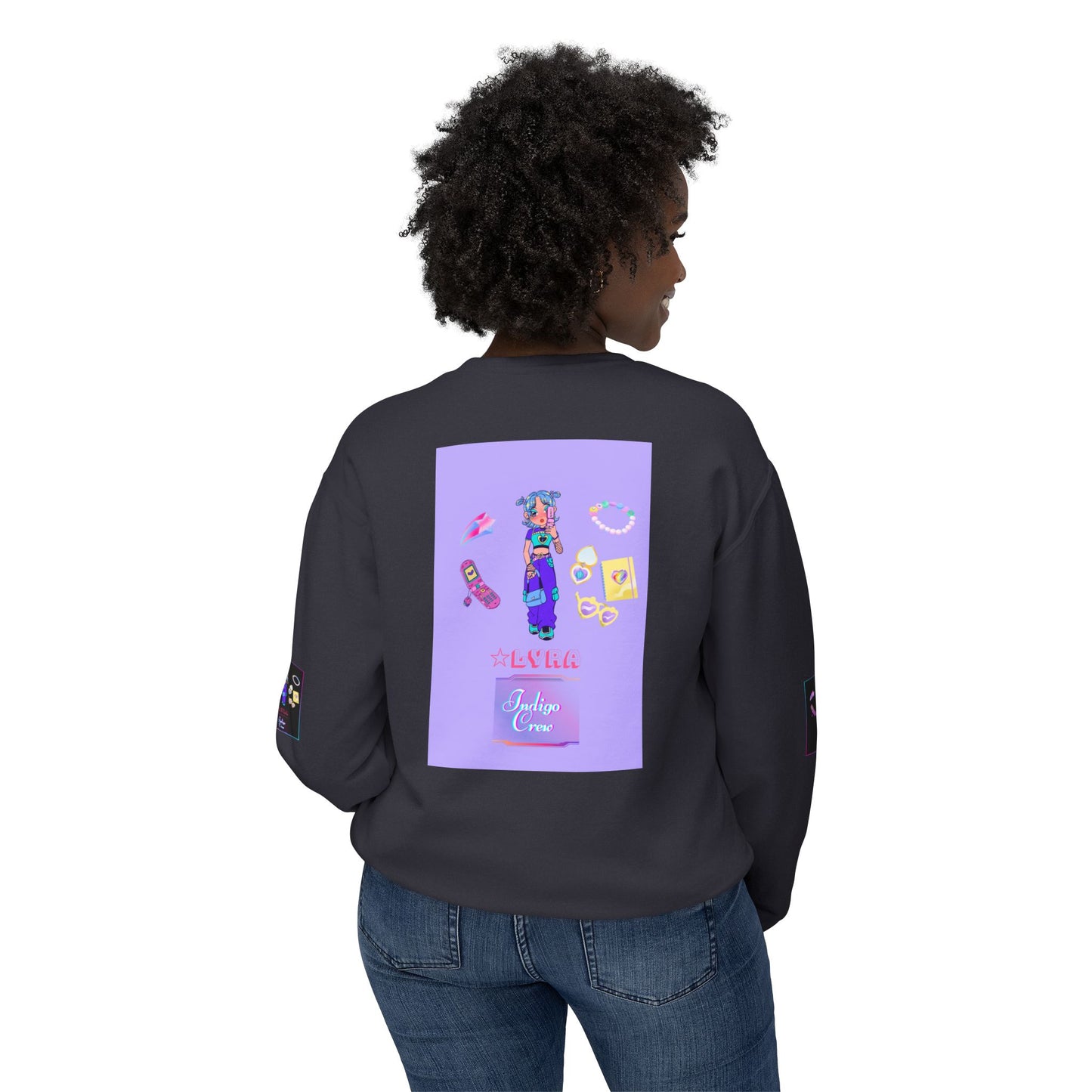 Indigo-Crew Lyra Unisex Lightweight Crewneck Sweatshirt