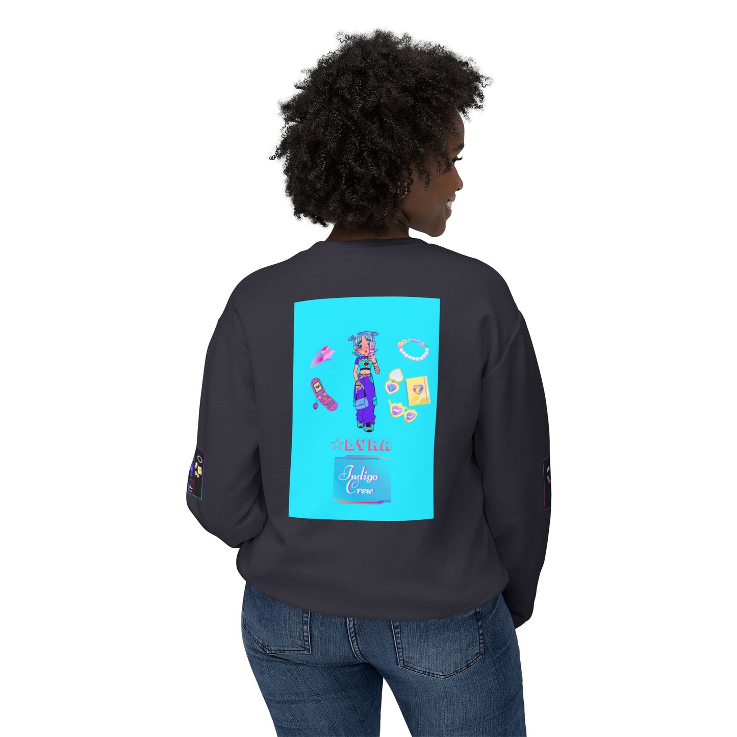 Indigo-Crew Lyra Unisex Lightweight Crewneck Sweatshirt