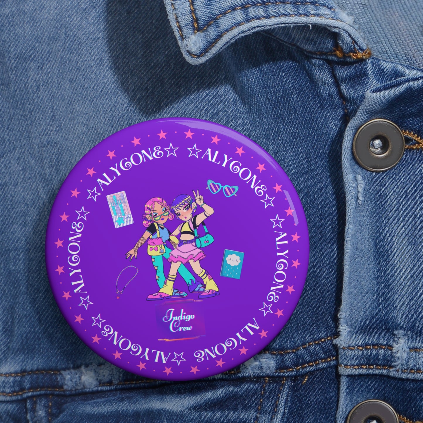 Indigo-Crew Alycone Pin Buttons