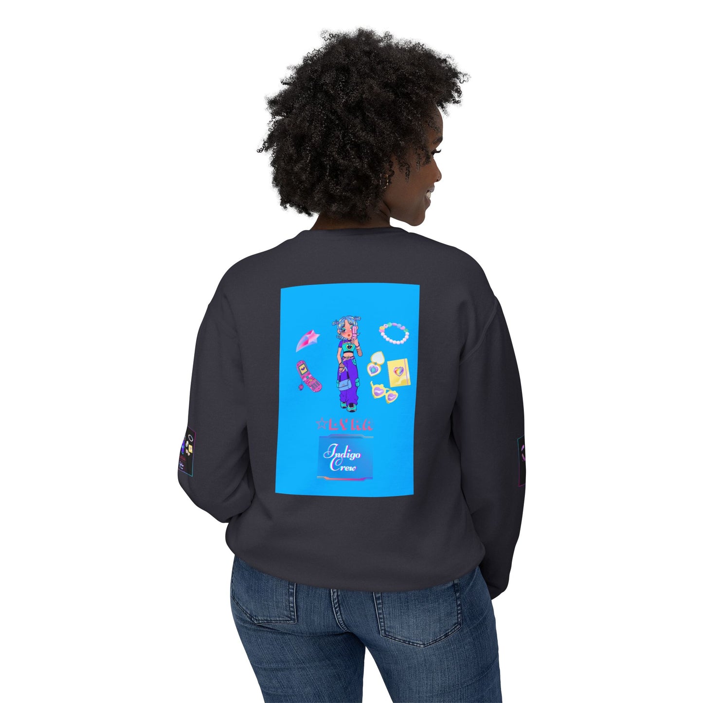 Indigo-Crew Lyra Unisex Lightweight Crewneck Sweatshirt
