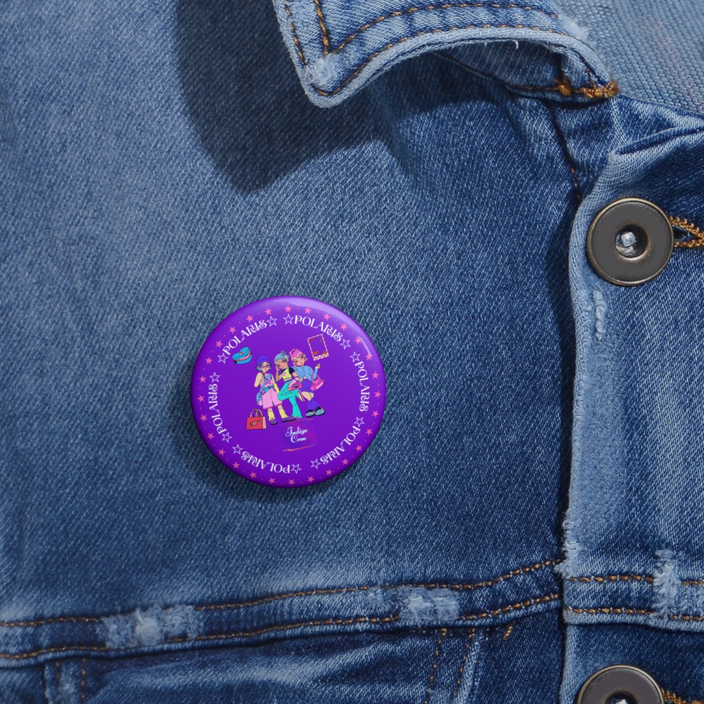 Indigo-Crew Polaris Pin Buttons