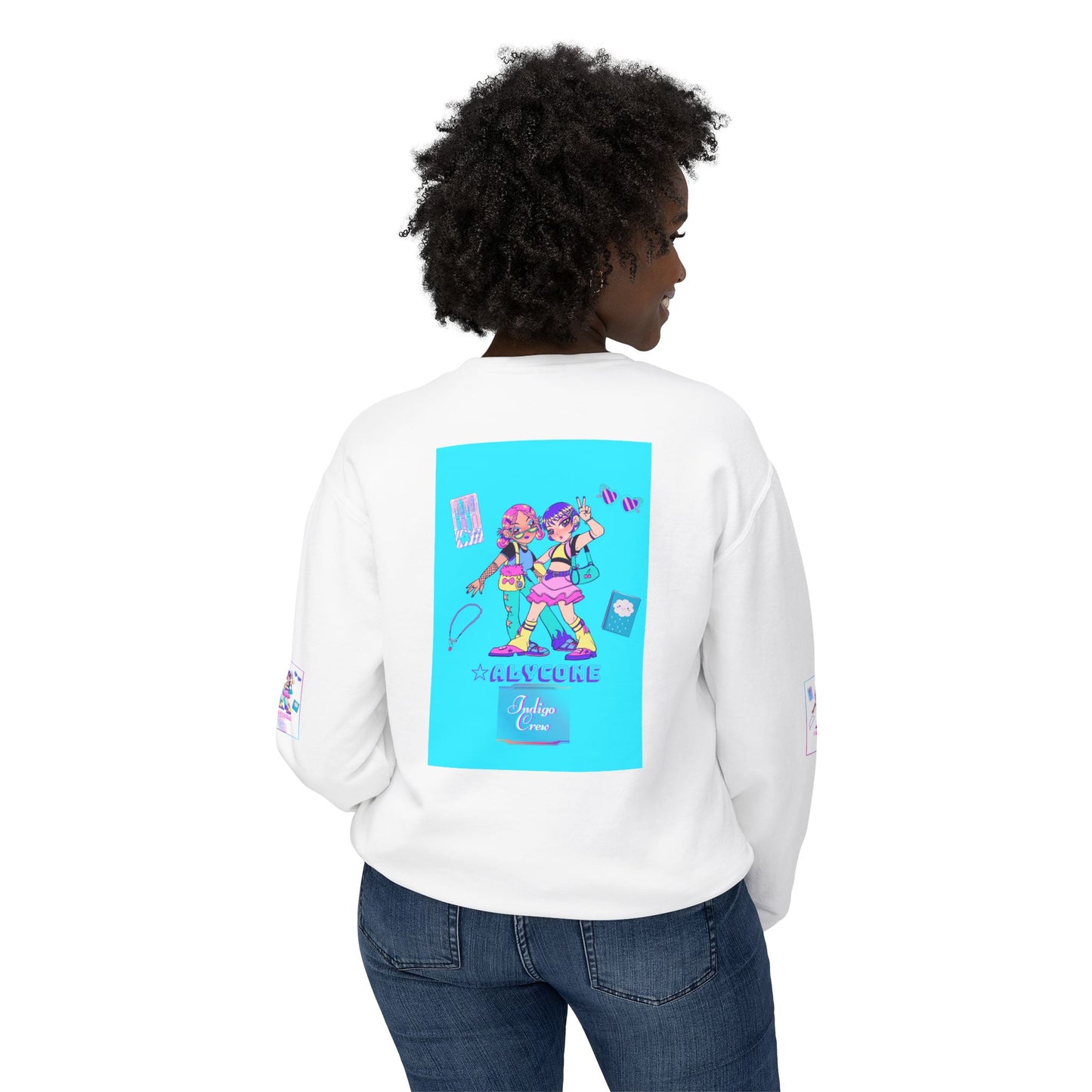 Indigo-Crew Alycone Unisex Lightweight Crewneck Sweatshirt