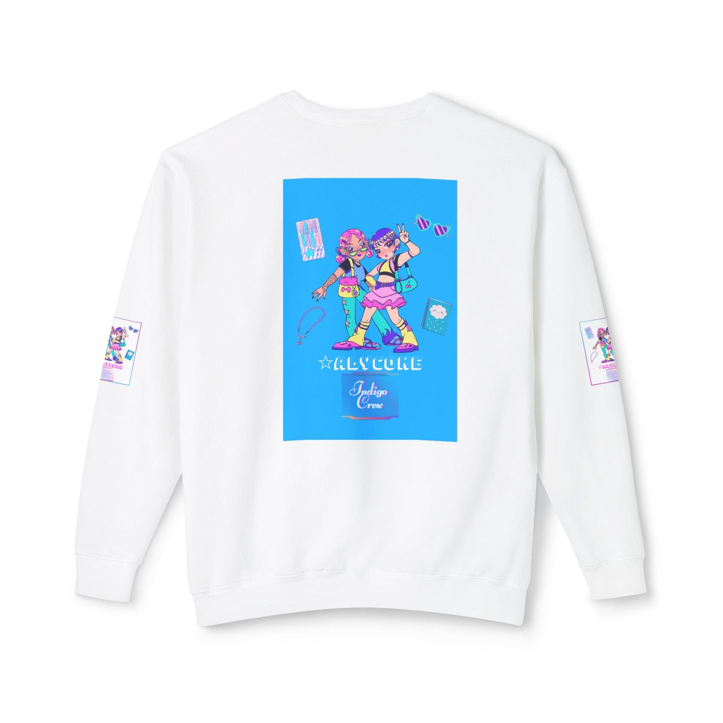 Indigo-Crew Alycone Unisex Lightweight Crewneck Sweatshirt