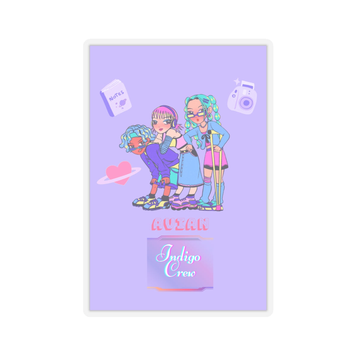 Indigo-Crew Avian Kiss-Cut Stickers