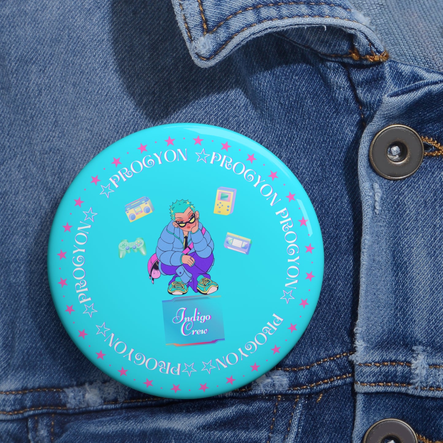 Indigo-Crew Procyon Pin Buttons