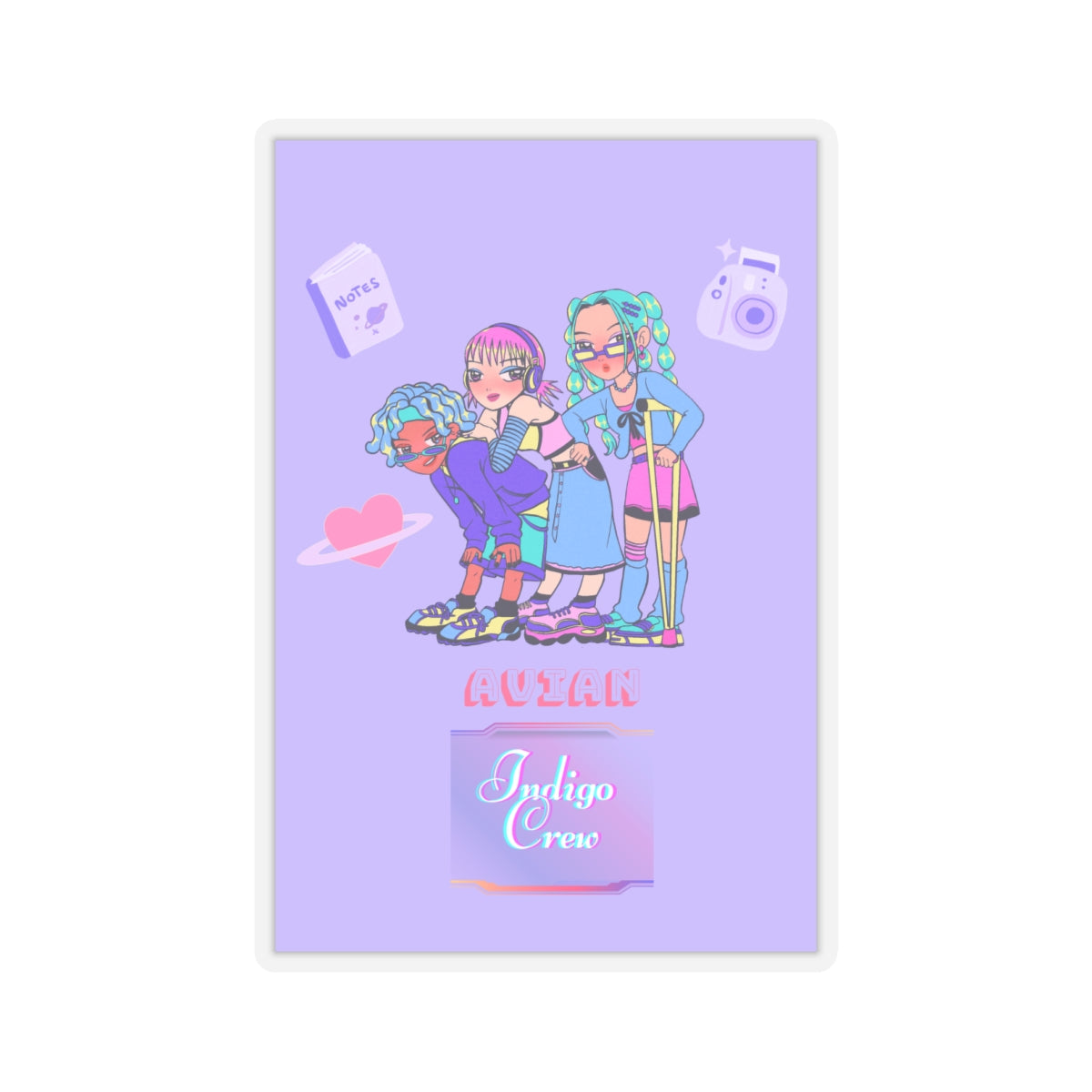Indigo-Crew Avian Kiss-Cut Stickers