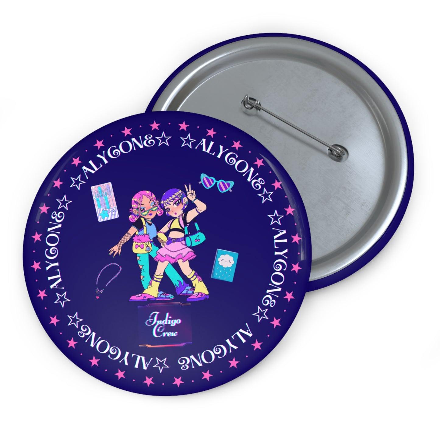 Indigo-Crew Alycone Pin Buttons