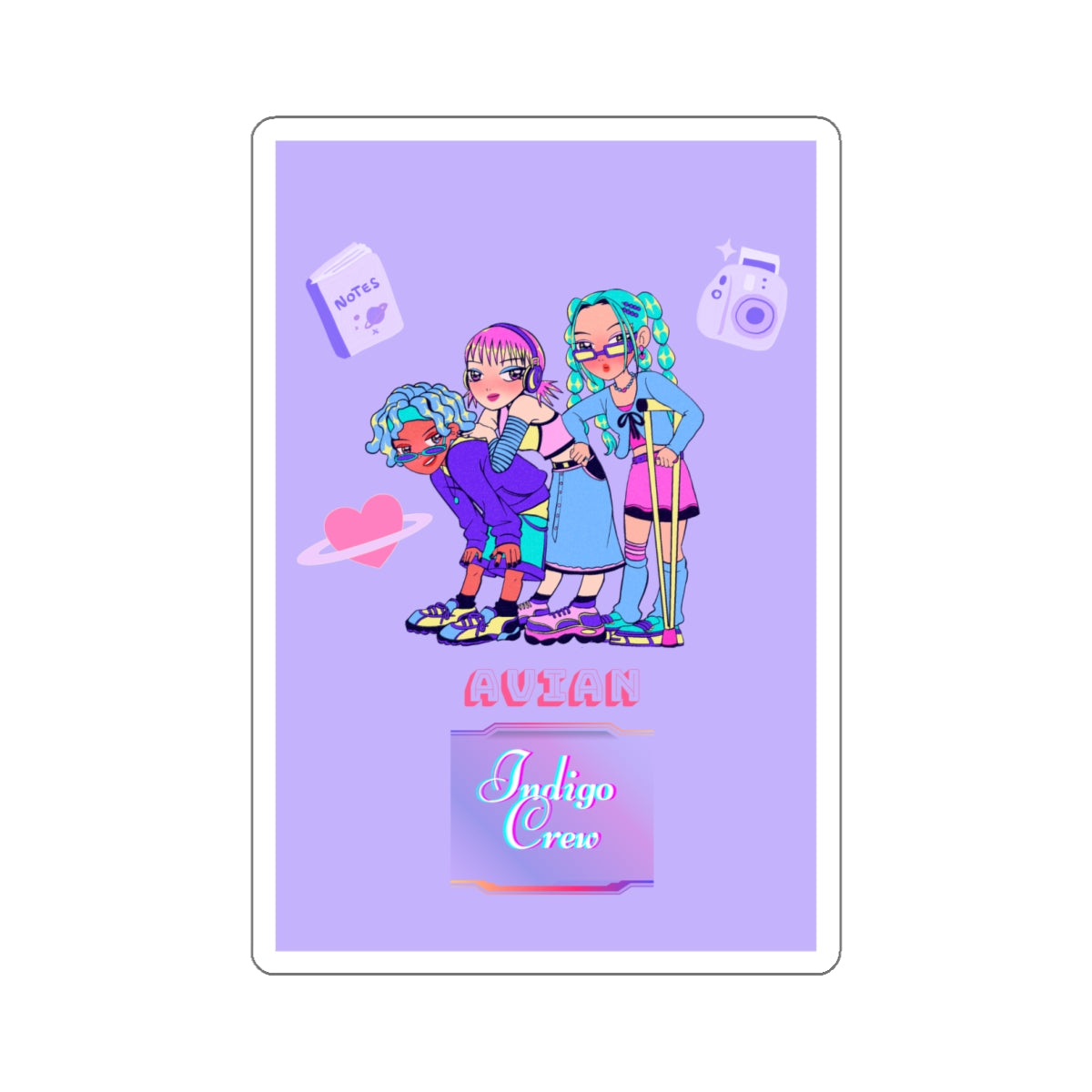 Indigo-Crew Avian Kiss-Cut Stickers