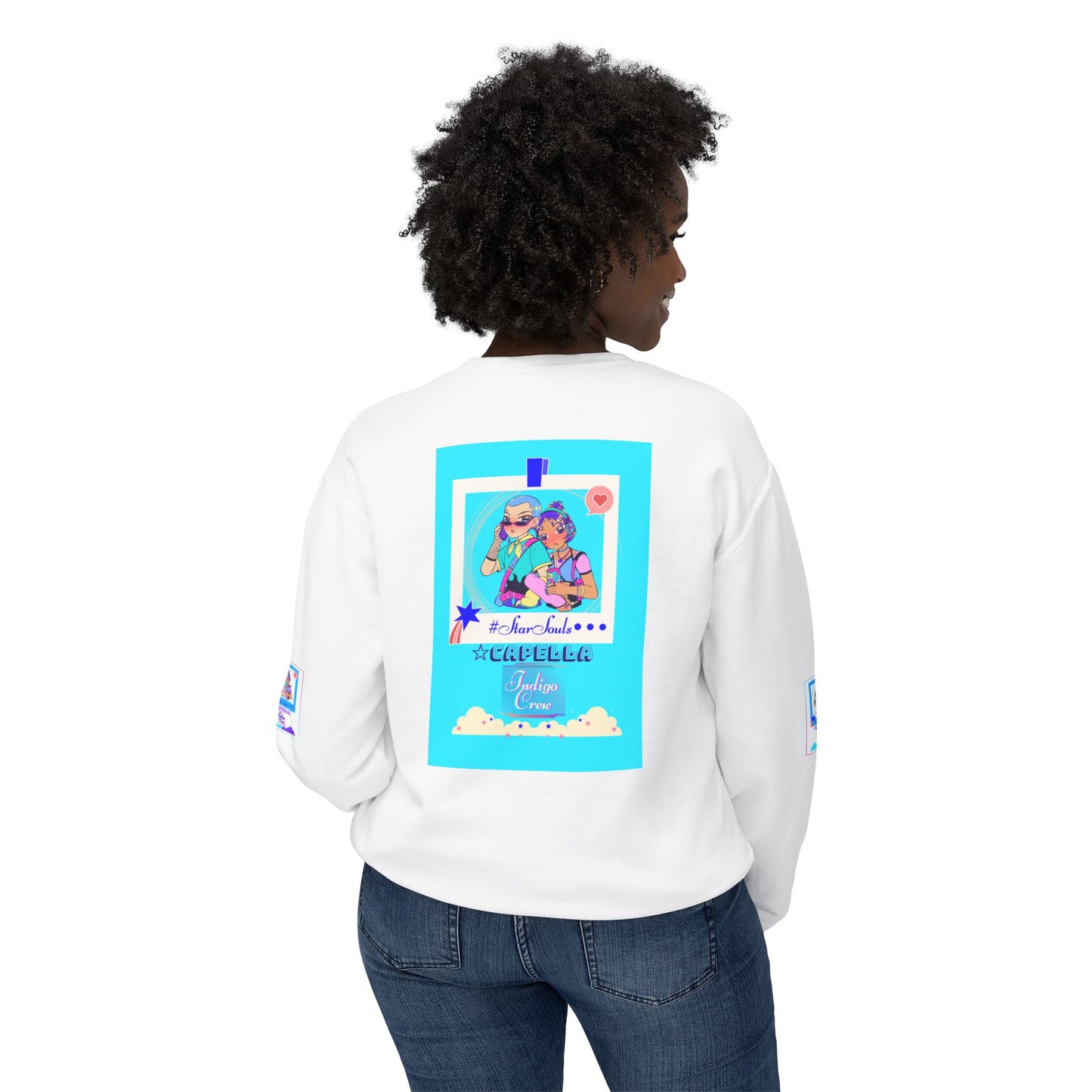 Indigo-Crew Capella Unisex Lightweight Crewneck Sweatshirt