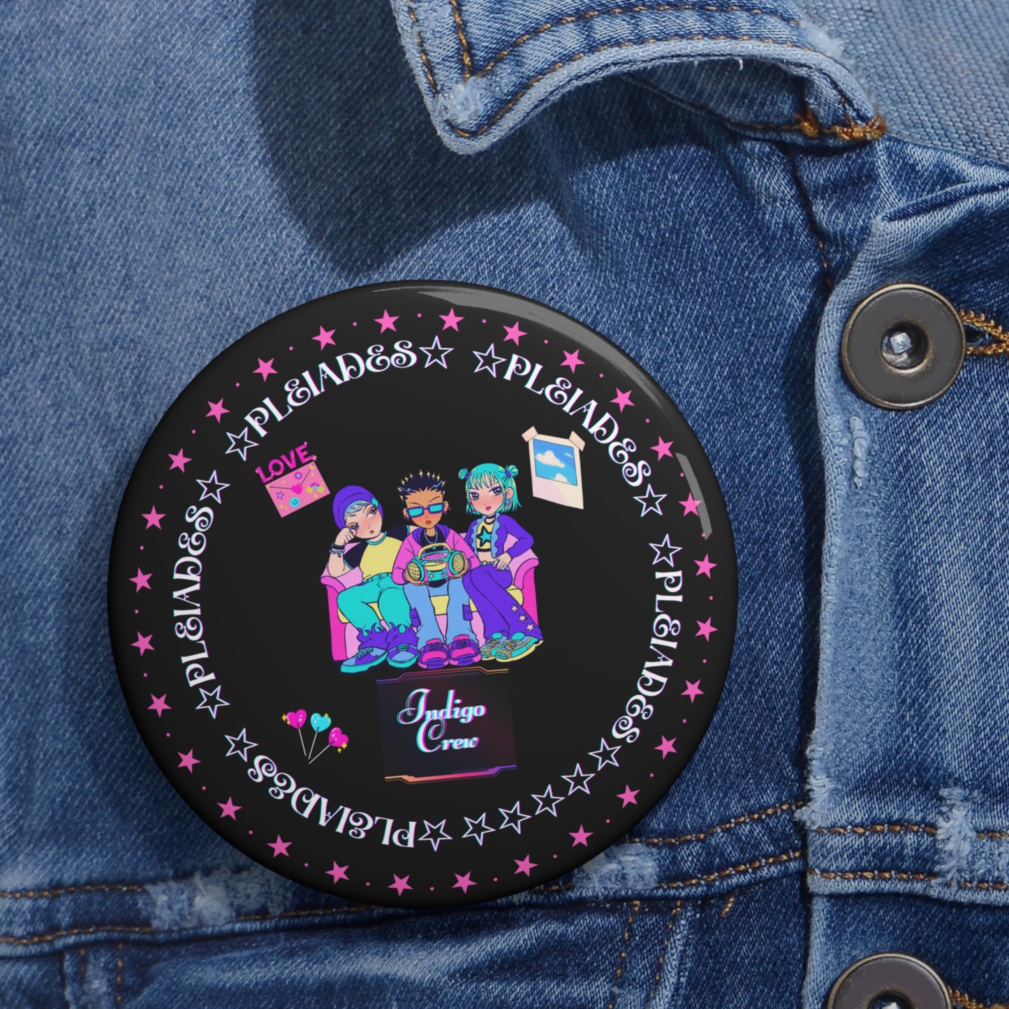 Indigo-Crew Pleiades Pin Buttons