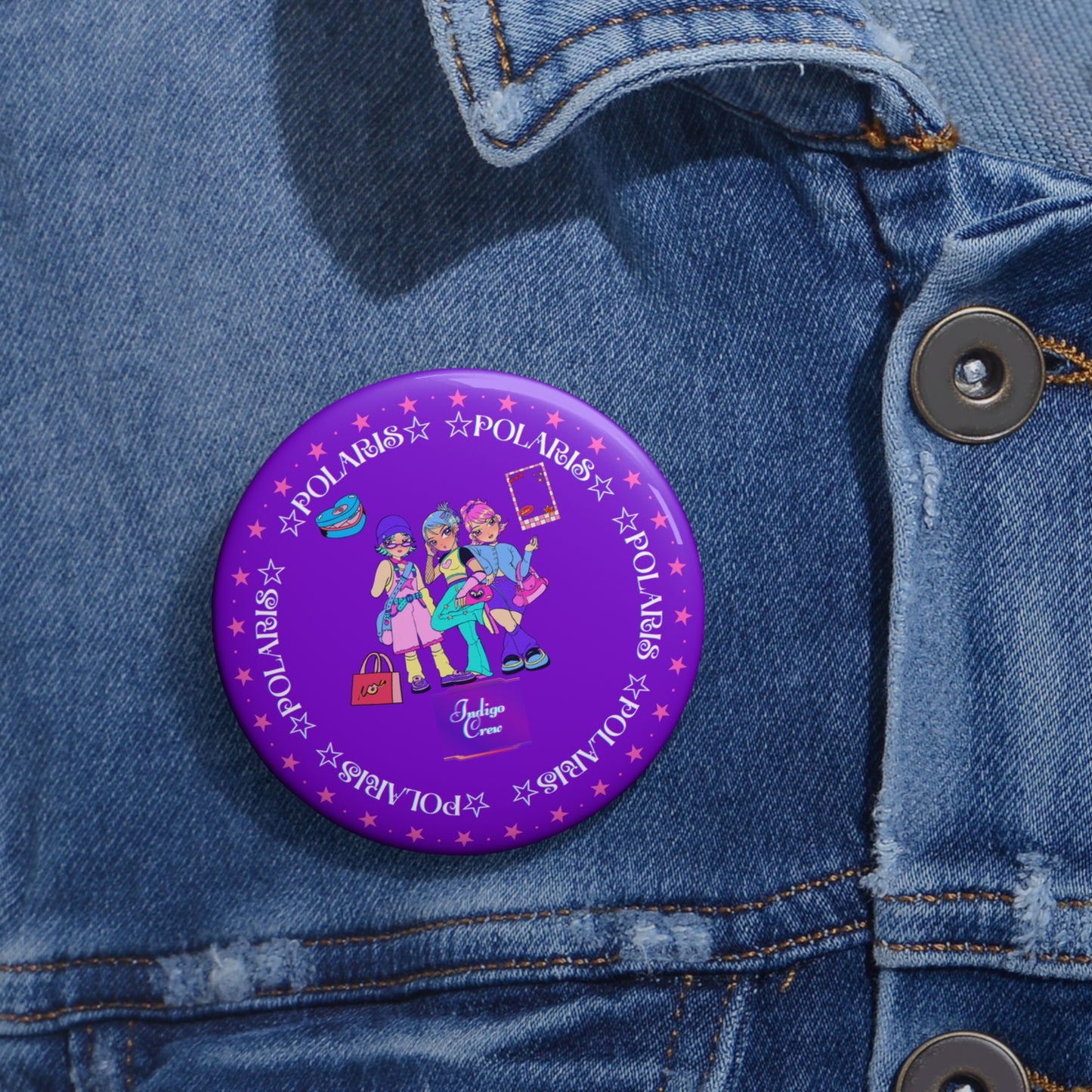 Indigo-Crew Polaris Pin Buttons