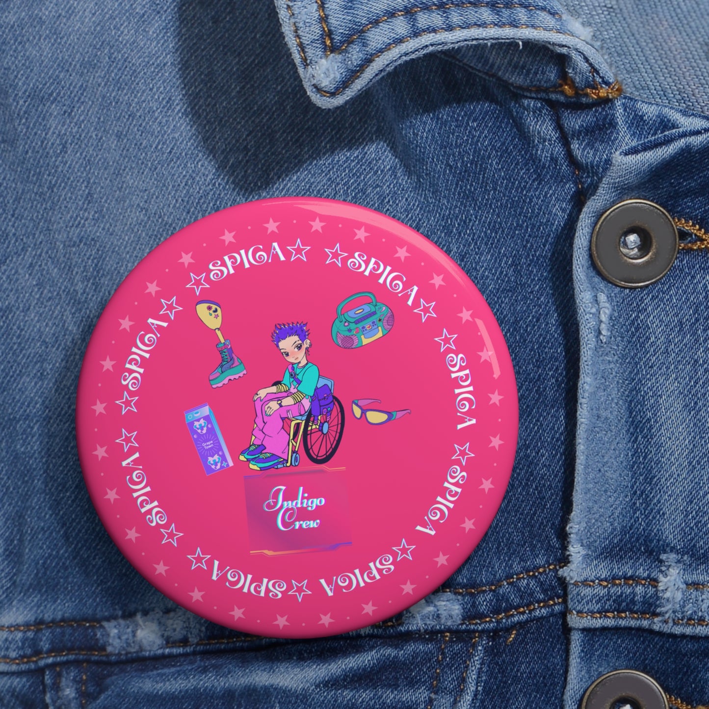 Indigo-Crew Spica Pin Buttons